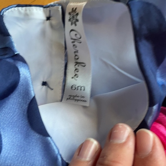 Blue Dress with pink bow - Picture 3 of 3